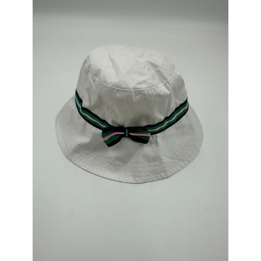 Janie and Jack Kids Bucket Hat Ribbon Bow Size 4 to 5 White NWT